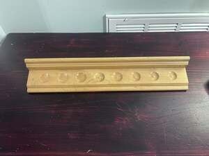 Unfinished Wood Coin Display Shelf or Button Moulding Rail